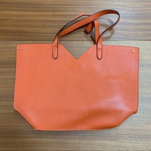 Neiman Marcus Faux Leather Tote Bag - Orange